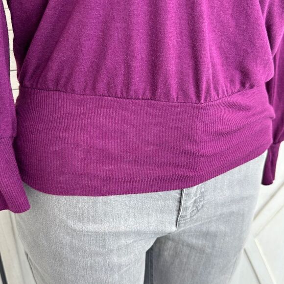 Old Navy Button V Neck Knit Top Shirt Purple Large - Picture 6 of 12